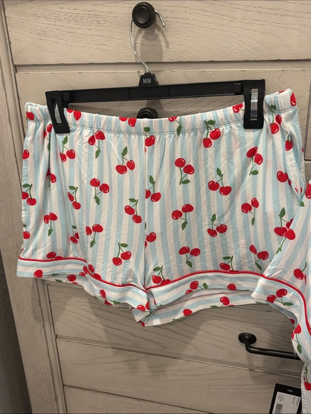 kate spade Cherry Print Short-Sleeve Pajama Set in White and Red